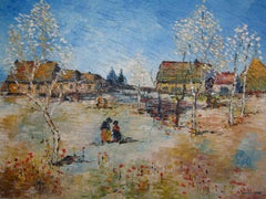 Arte moderna francese di Georges R. Quinio - Rencontre à la Campagne