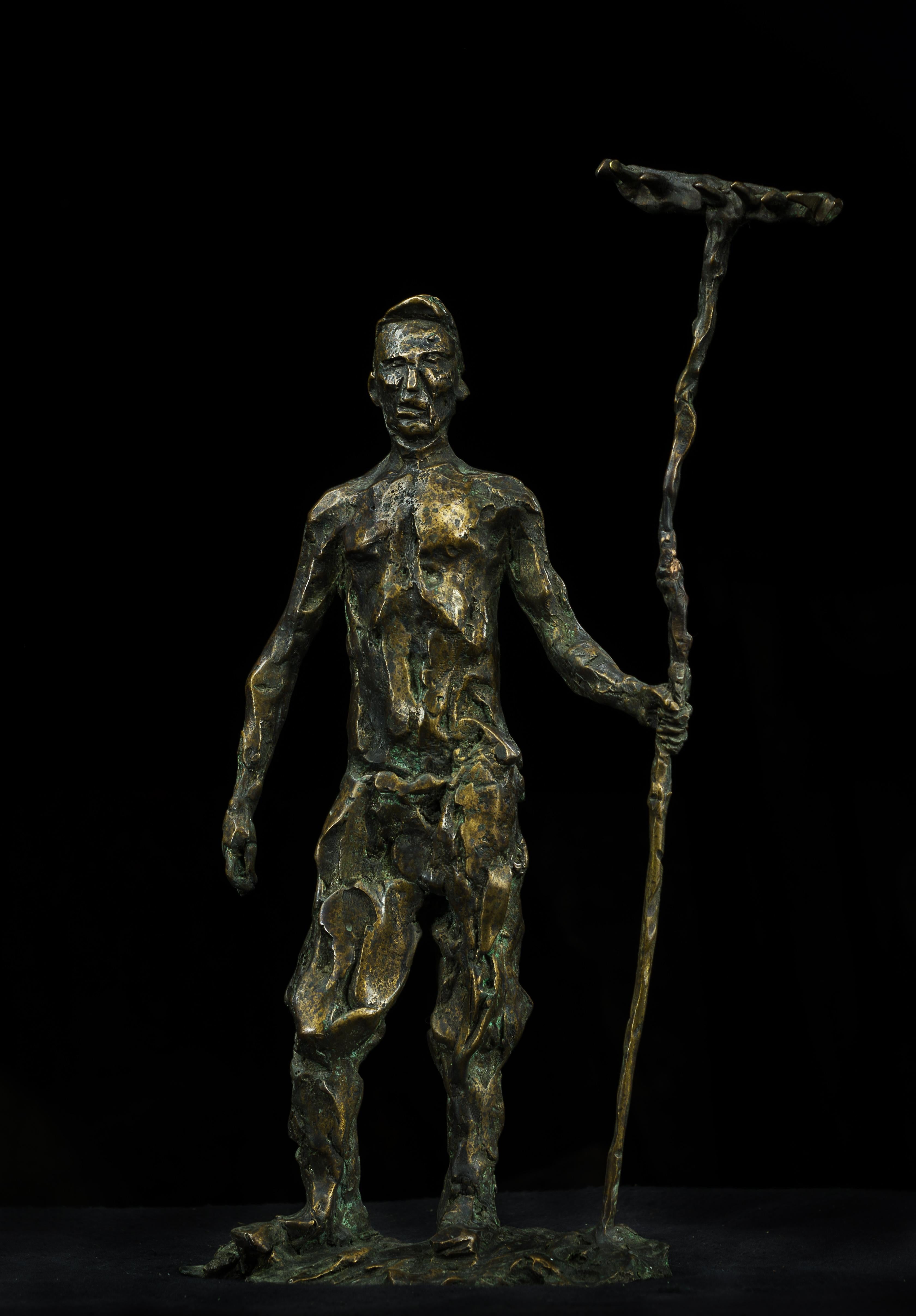 Alexander Sviyazov Figurative Sculpture - Russian Contemporary Sculpture by A. Sviyazov - The Man with the Rake, Hayfield
