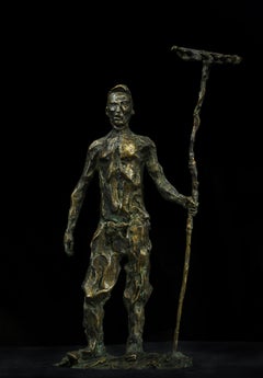 Russian Contemporary Sculpture by A. Sviyazov - The Man with the Rake, Hayfield