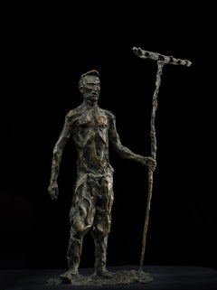 Russian Contemporary Sculpture by A. Sviyazov - The Man with the Rake, Hayfield