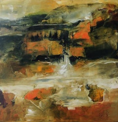 French Abstract Contemporary Art by Josette Dubost - Dans les Montagnes