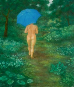 Japanische zeitgenössische japanische Kunst – „Into The Forest, Where A Man Who Brings Rain Lives“