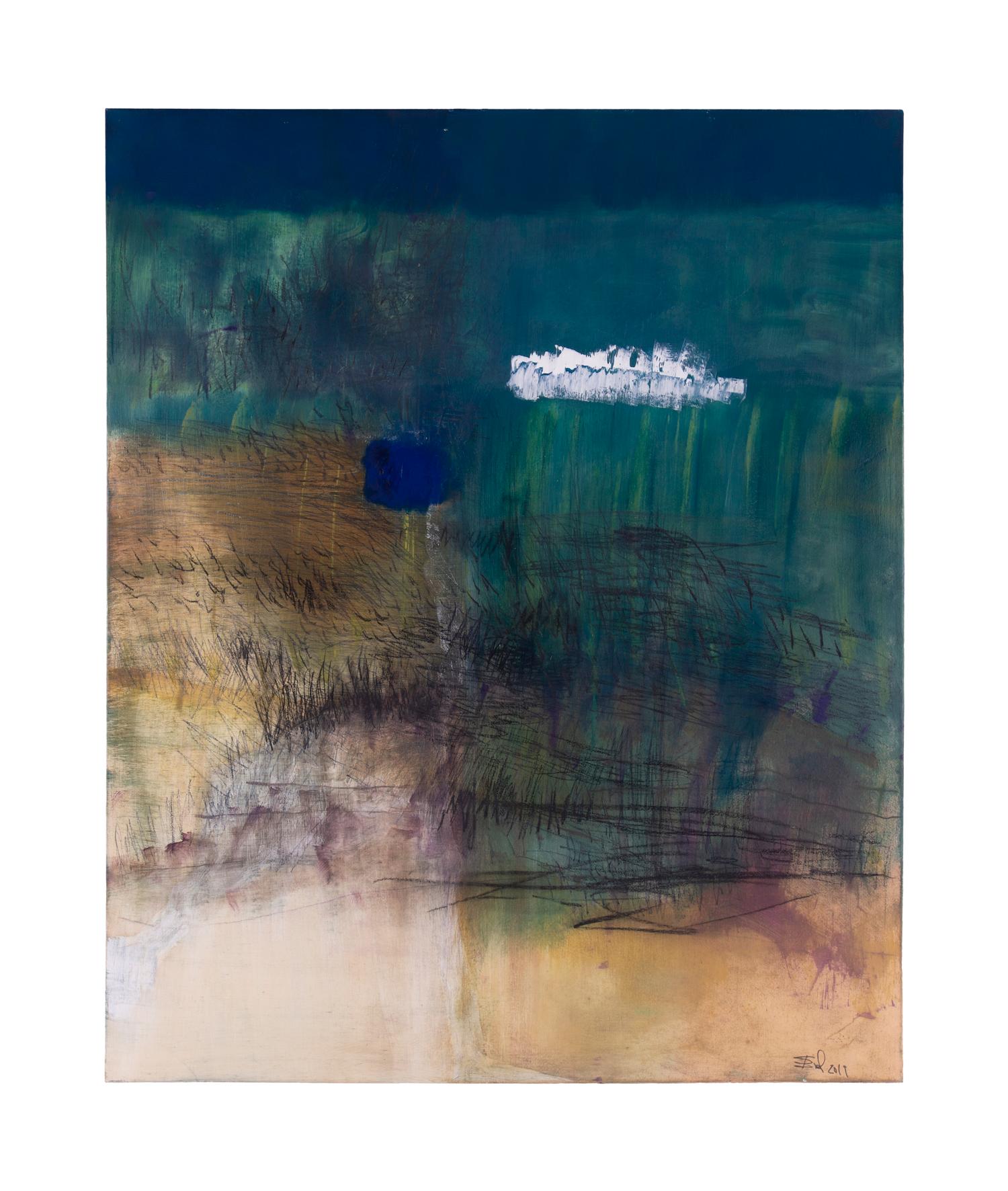Bleu sur L'Herbe - 110 x 130 cm - óleo sobre lienzo - 2018

