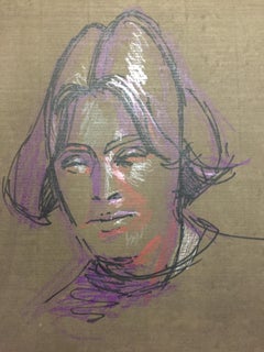 Dessin moderne français de Jean Hélion - Portrait de Femme 