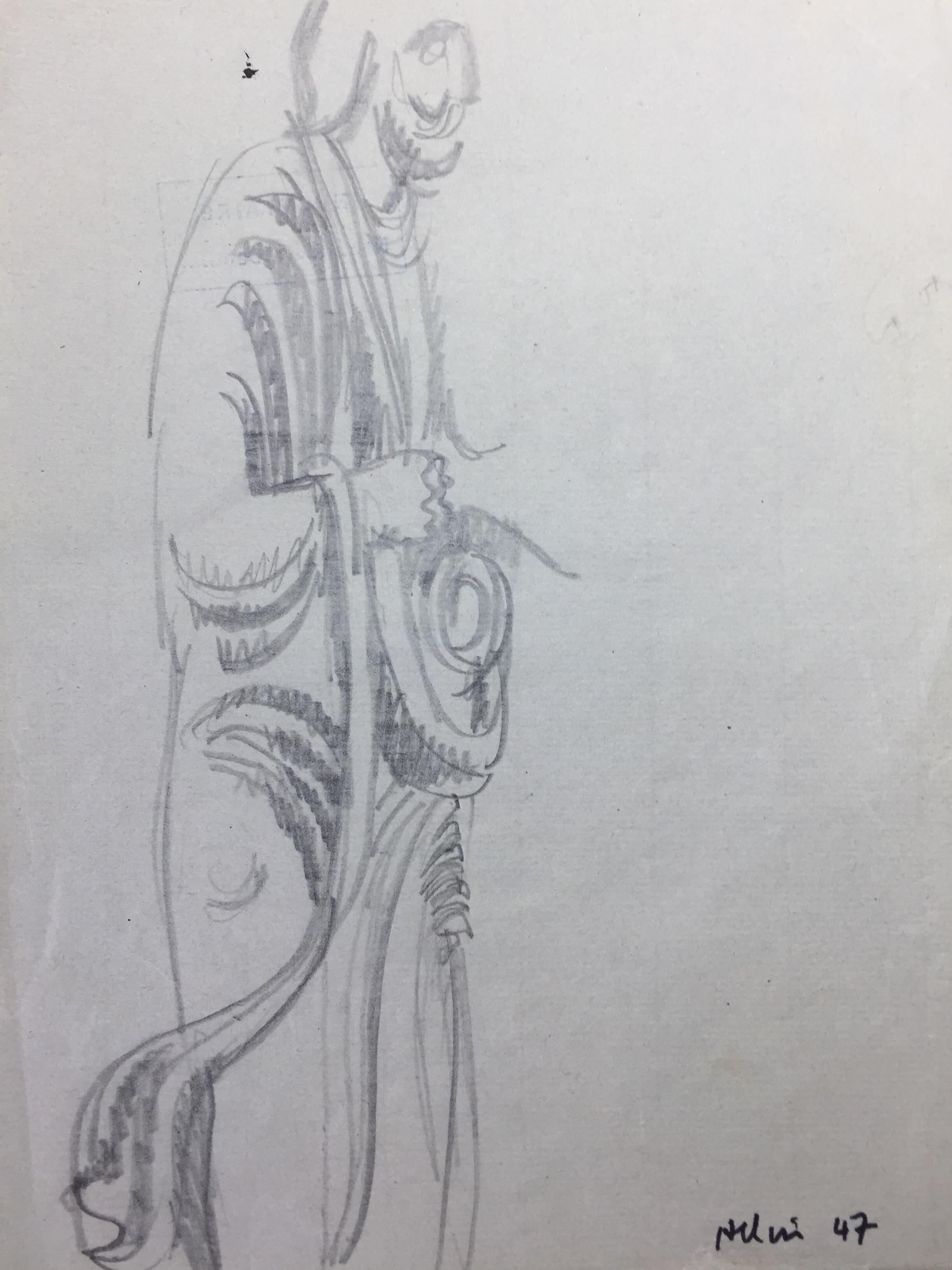 Disegno moderno francese di Jean Hélion - Veil Homme