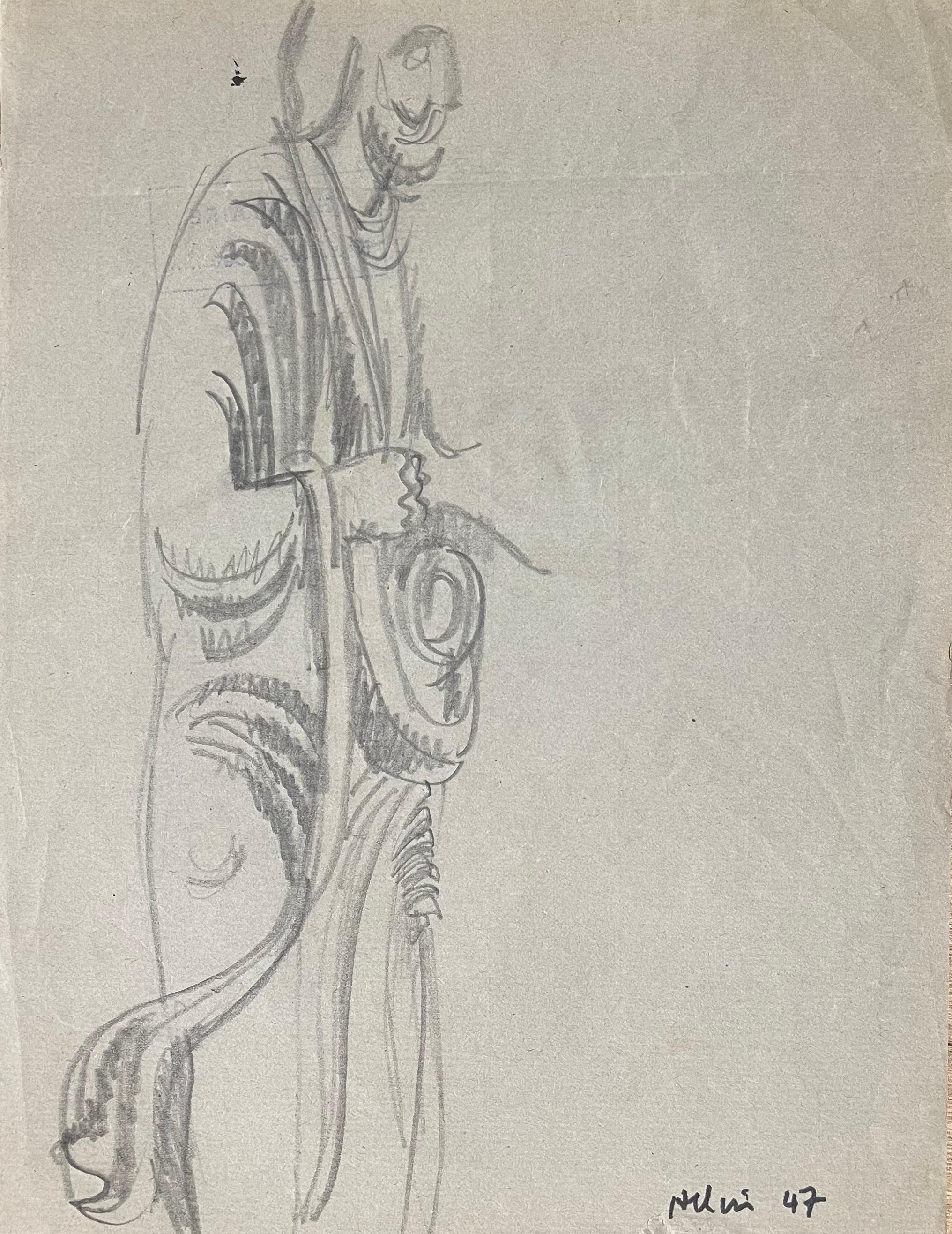 The Moderns Modernity Drawing by Jean Hélion - Veil Homme - Art de Jean Helion