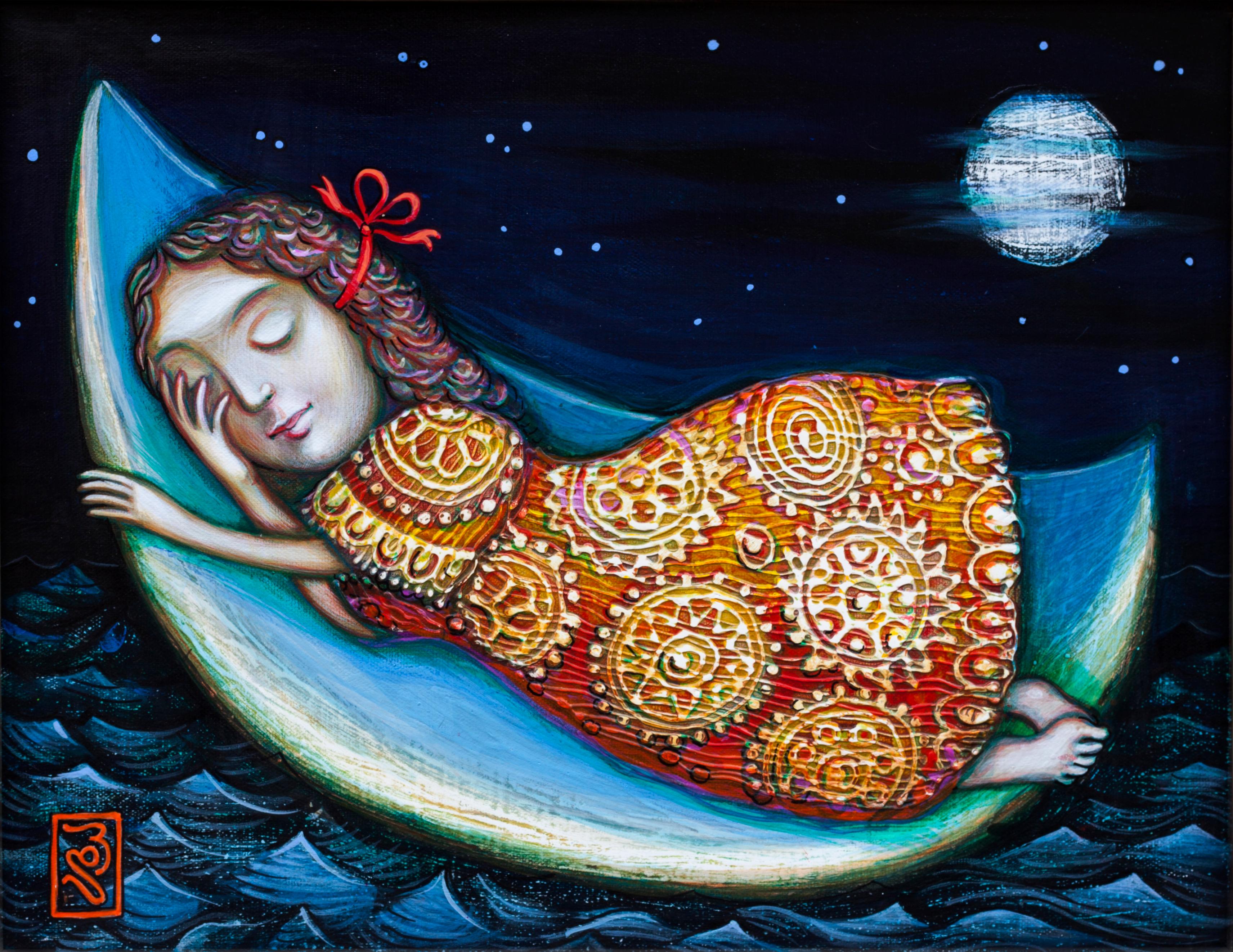 Arte contemporanea georgiana di David Popiashvili - Sogni d'oro in vendita 1