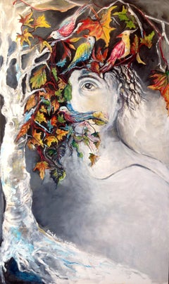 Italienische zeitgenössische italienische Kunst von Maria Teresa Bertina -Le Rve De L'arbre Aux Oiseaux