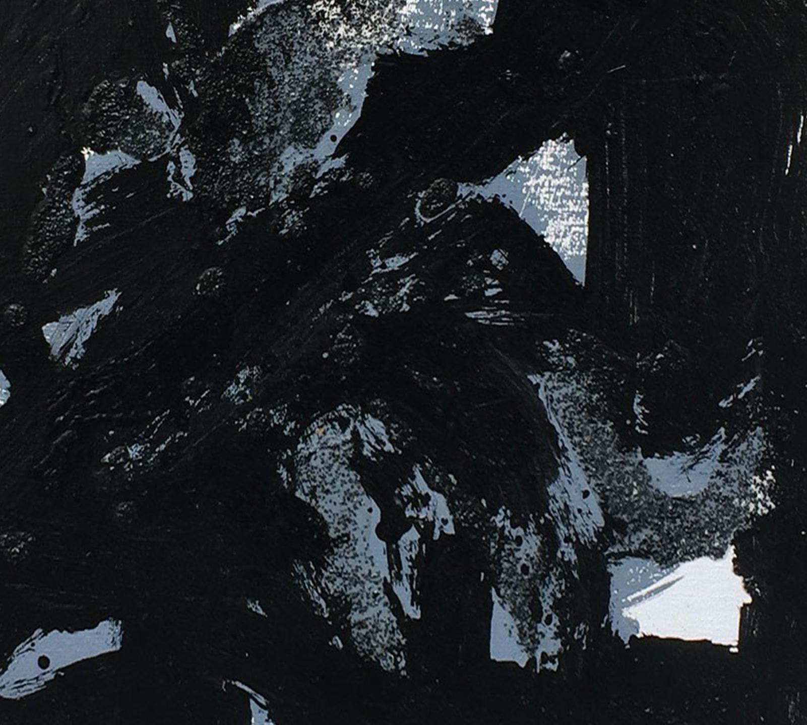 Arte astratta contemporanea francese di J.-L. Veret - Eiko - Abstract Painting Nero di Jean-Luc Veret