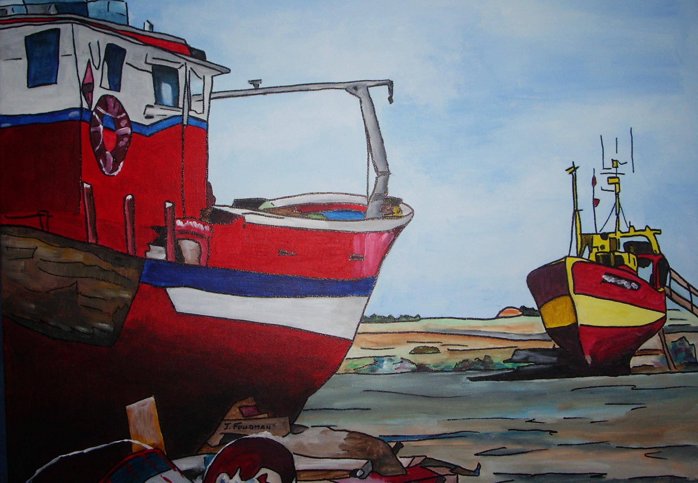 French Contemporary Art by Joël Fougman - Bateau Rouge