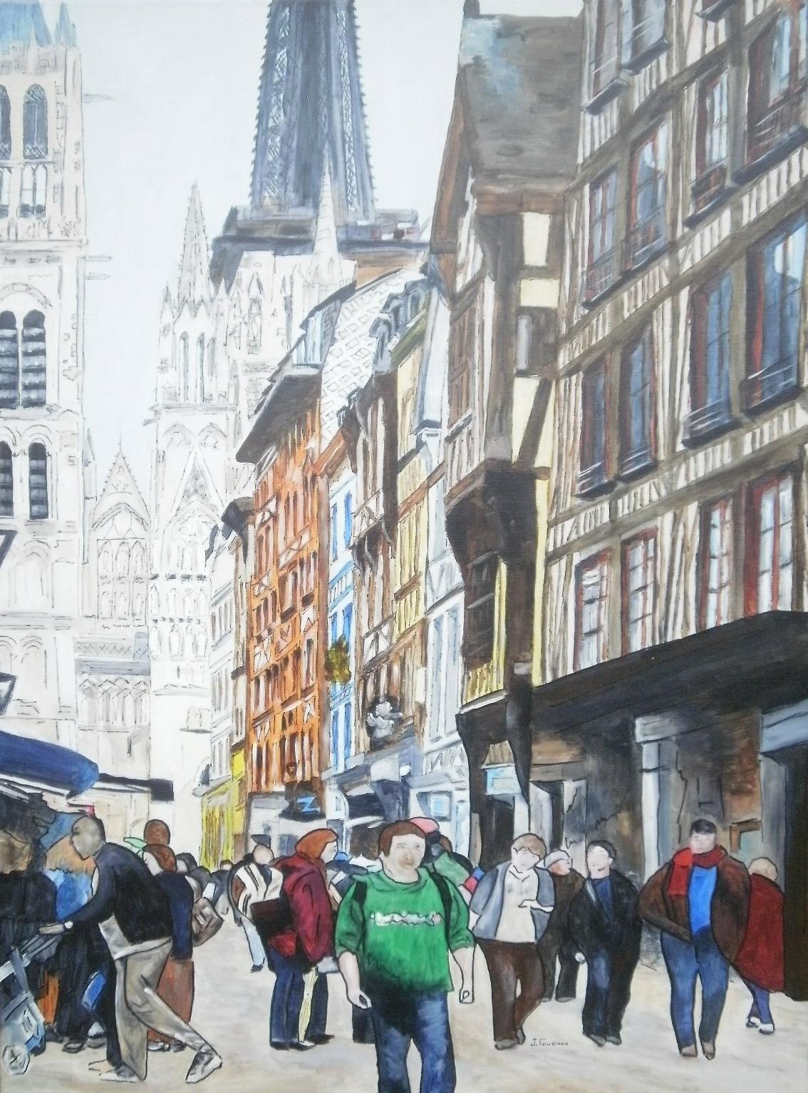 Zeitgenössische französische Kunst von Jol Fougman - Rue de Rouen