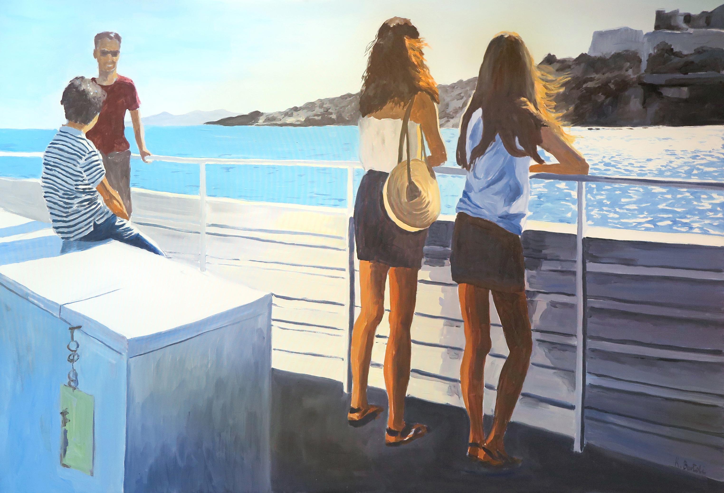 Karine Bartoli Portrait Painting - Bateau Ibiza