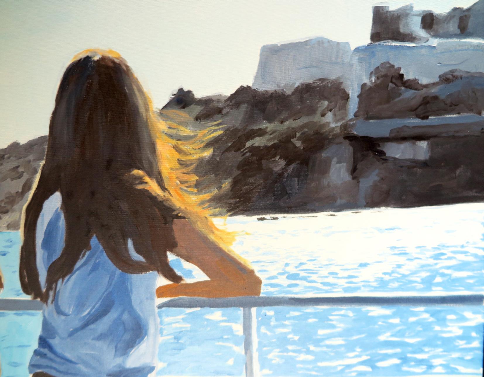 Bateau Ibiza - Painting by Karine Bartoli