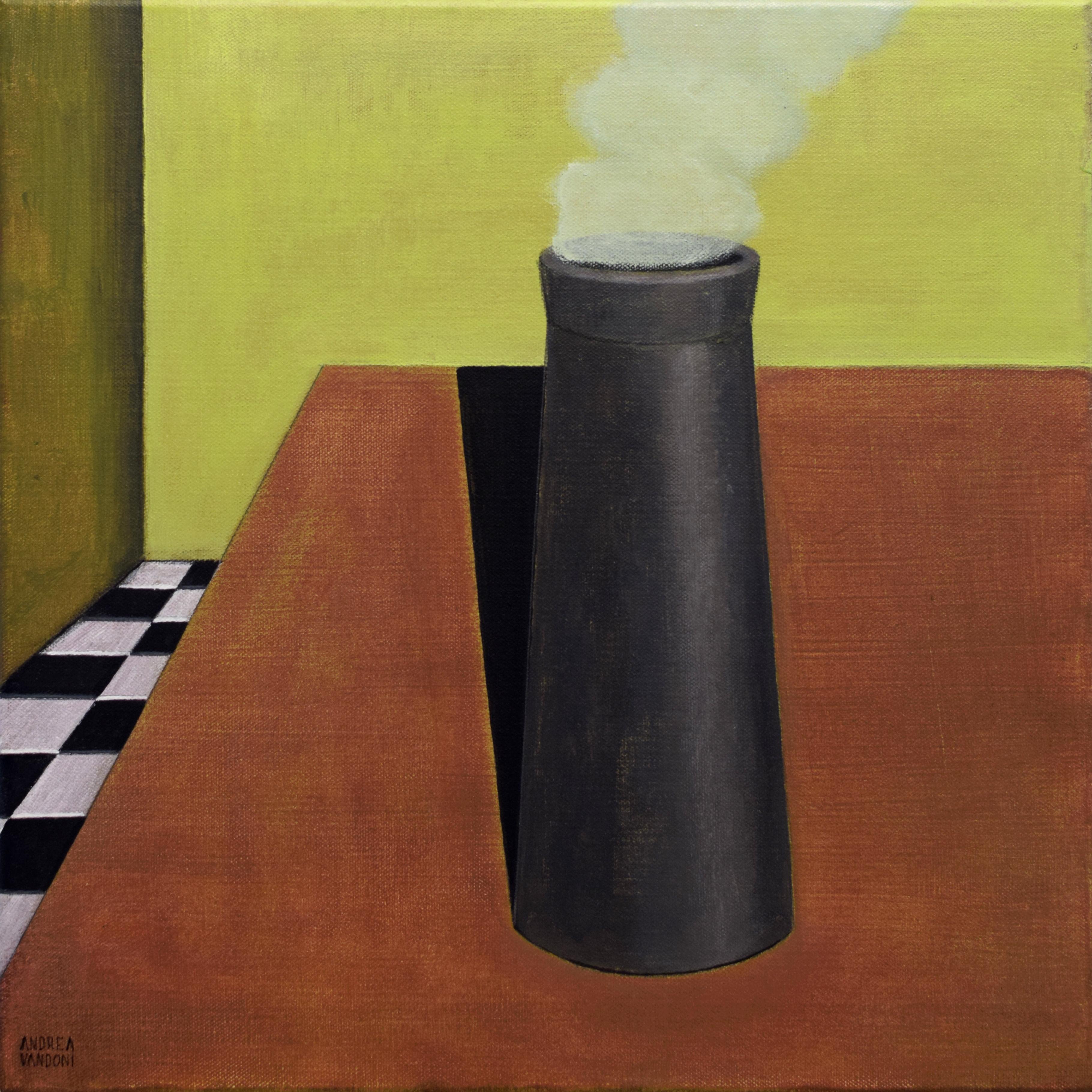 Art contemporain italien d'Andrea Vandoni - La cheminée est sur la table