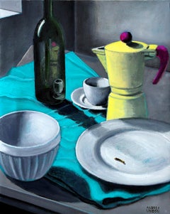 Art contemporain italien de A. Vandoni - Nature morte en italique après avoir mangé des fruits