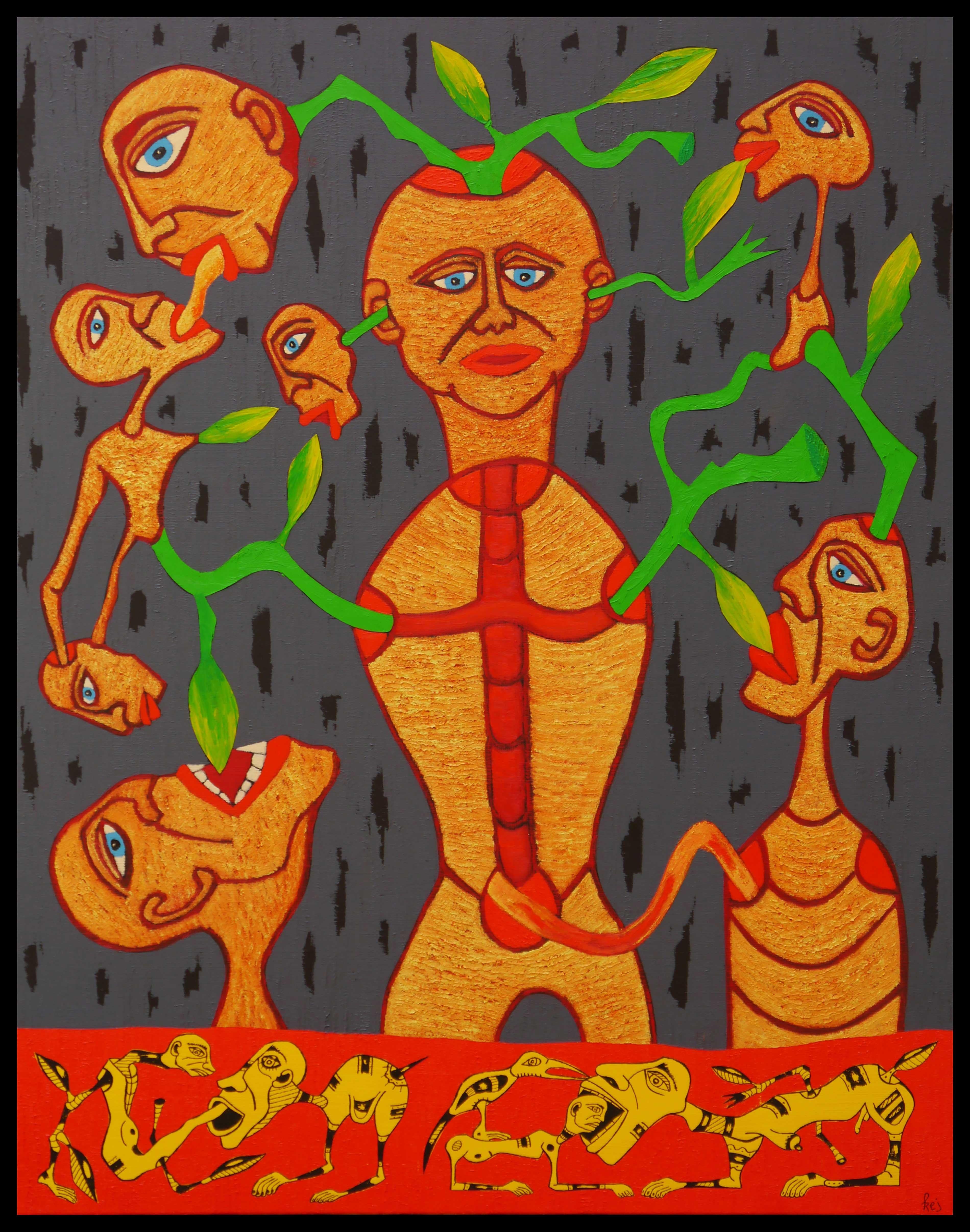 Figurative Painting di Kej - Arte contemporanea francese di KEJ - Après le Chaos 2