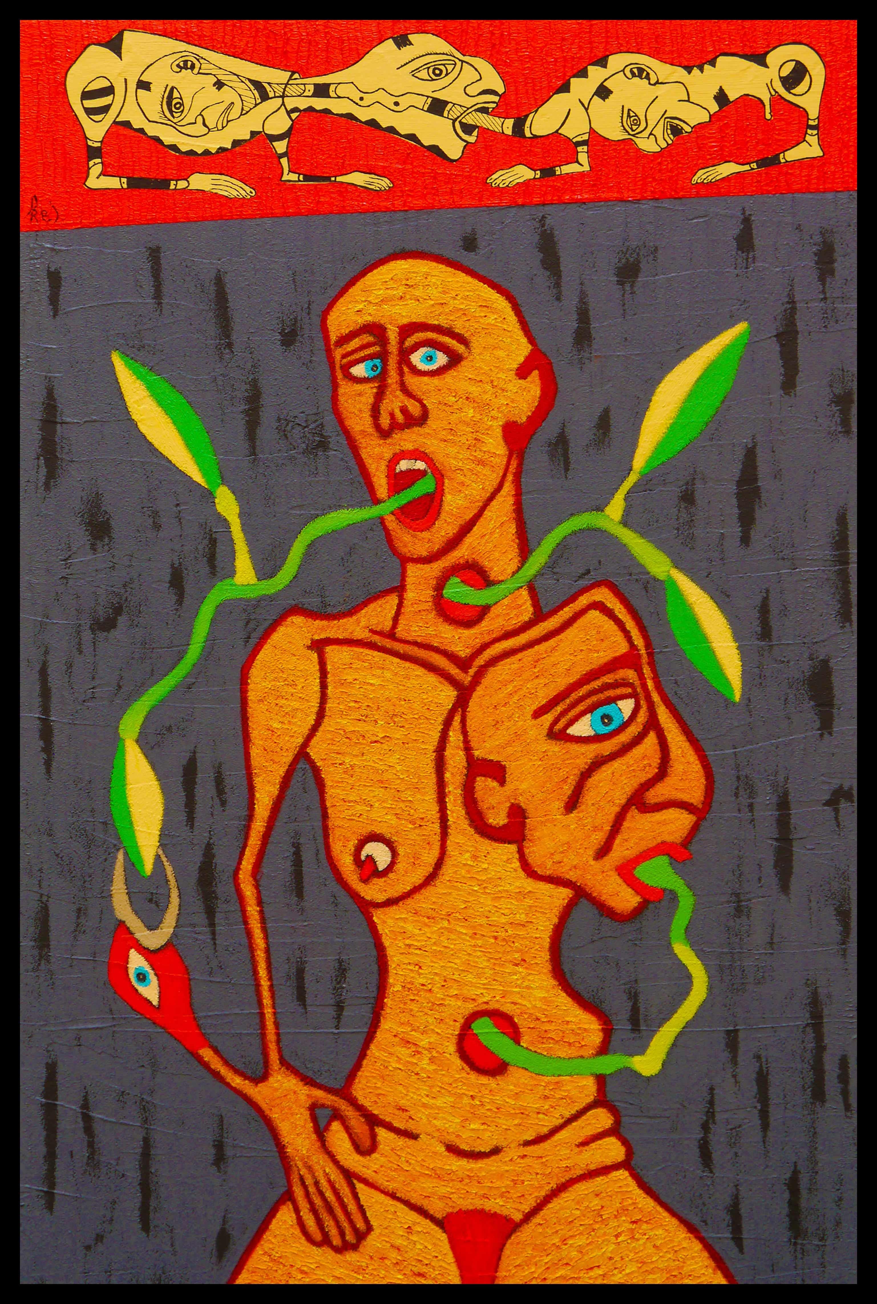 Figurative Painting Kej - Art contemporain français par KEJ - Terra Incognita