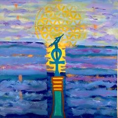 Art contemporain français d'Aly Cairo inspiré par l'Égypte - Le Bton de Ptah