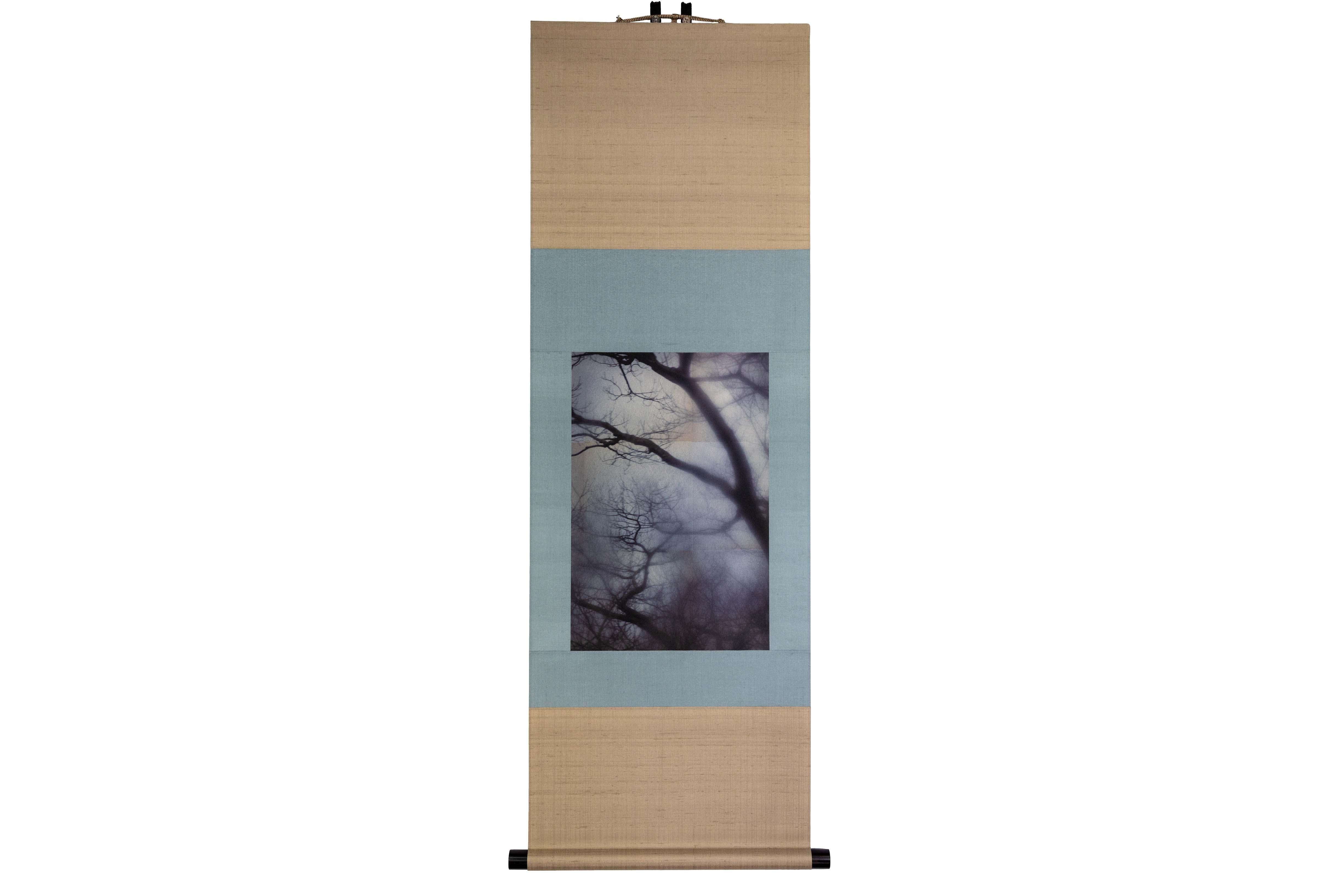 Tirage UV d'une photographie numérique sur feuille d'étain sur papier, monté dans un rouleau de soie japonais

Kojun est un artiste autodidacte américain multimédia né en 1977 et basé à Tokyo, au Japon, depuis 1999. Le projet Kojun, lancé en 2010,