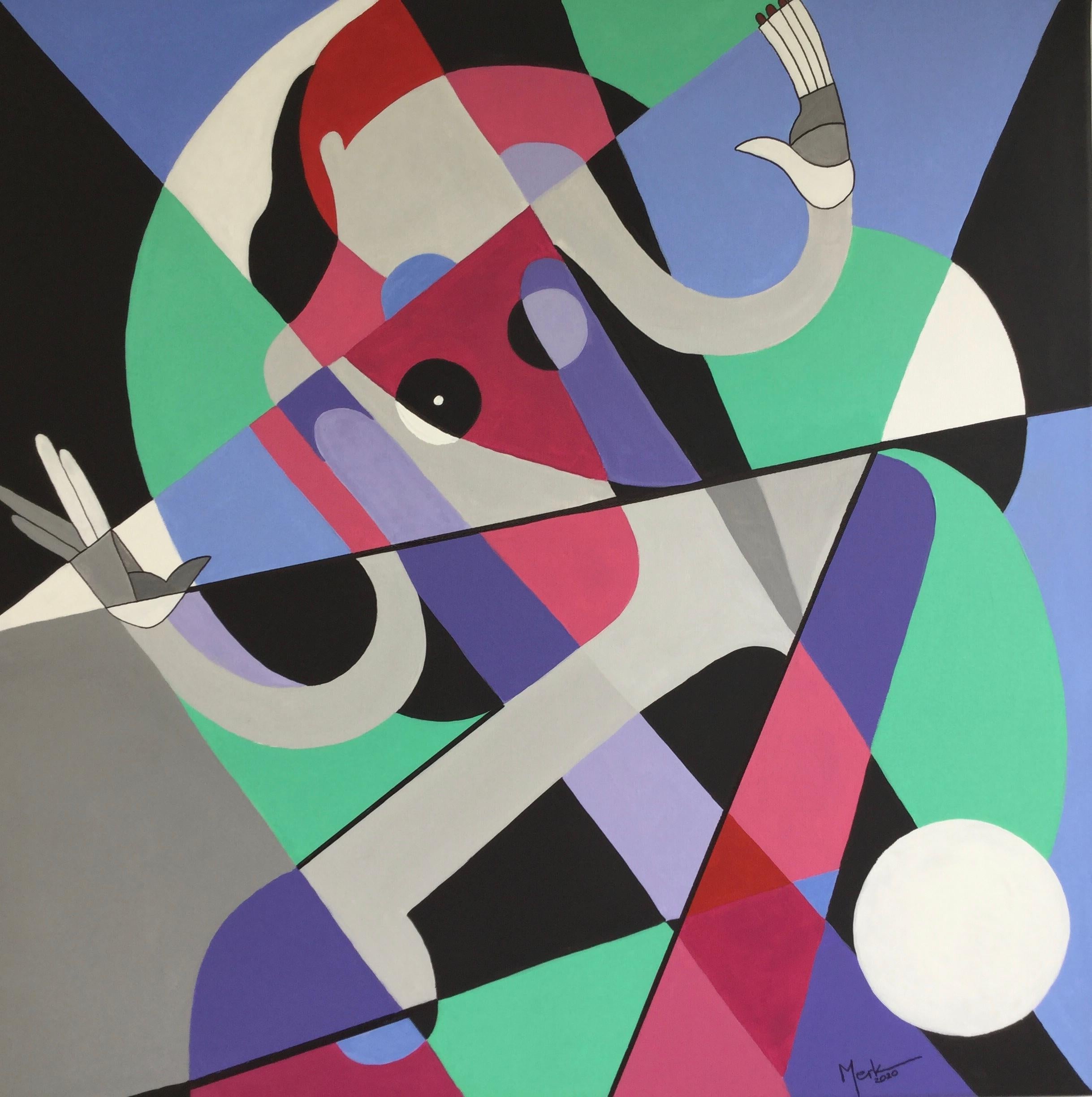 Brigitte Thonhauser-Merk Abstract Painting - Austrian Contemporary Art by  Brigitte Thonhauser Merk - Figure Cinétique