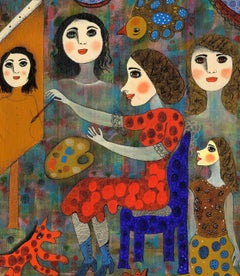 Arte contemporáneo francés de Claudine Loquen - Marthe en Train de Peindre