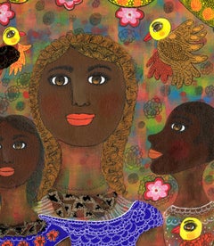 Arte contemporáneo francés de Claudine Loquen - Famille Malienne