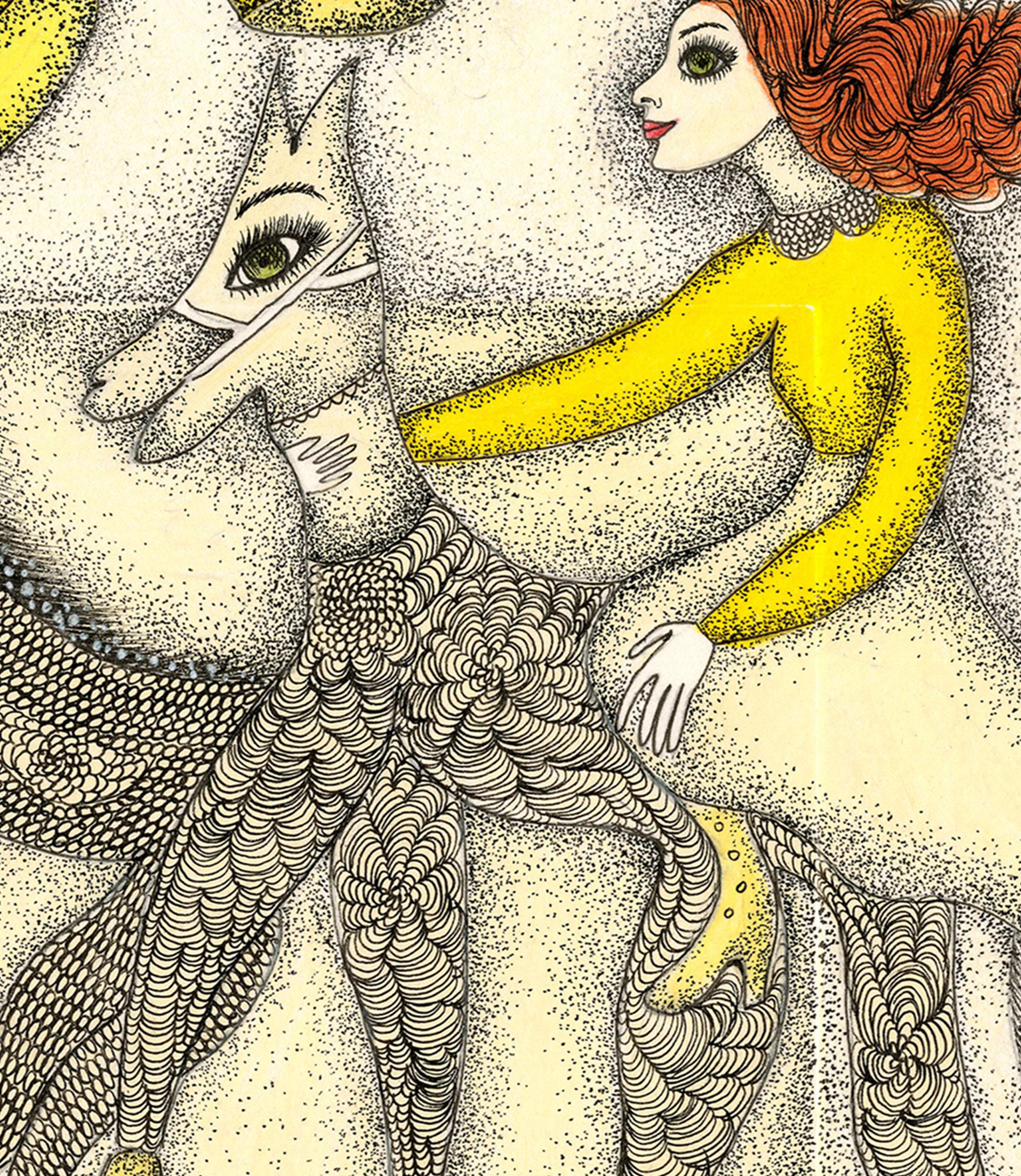 Zeitgenössische französische Kunst von Claudine Loquen - Aliénor D'Aquitaine En Croisade im Angebot 1