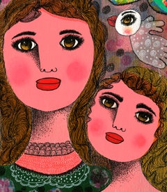 Arte contemporáneo francés de Claudine Loquen - Camille et Madeleine de Fleurville