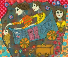 Arte contemporáneo francés de Claudine Loquen - ¡Vive la vida! En Voiture Simone...