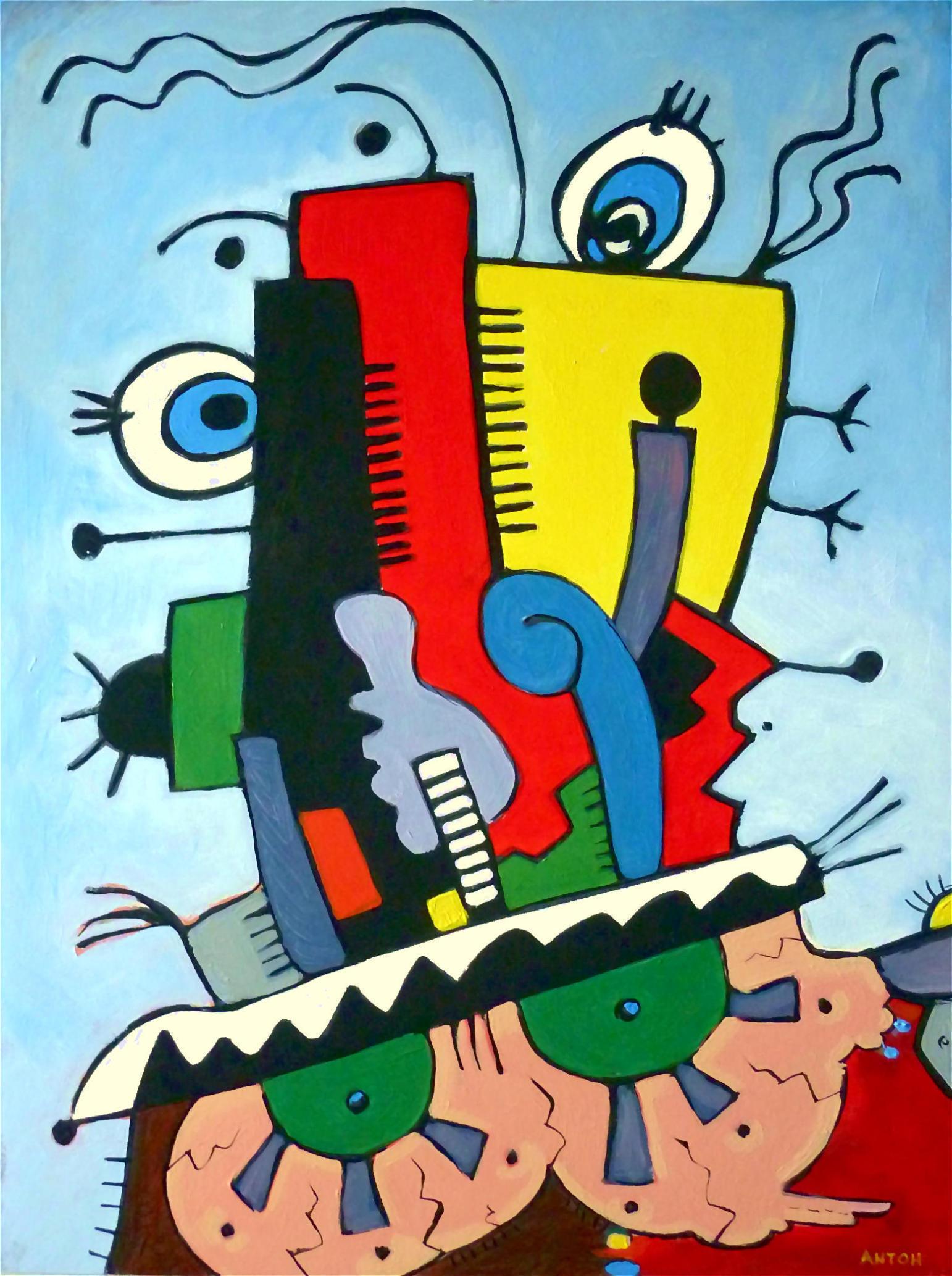 Art contemporain italien de Antoh Mansueto - Frau Merkel