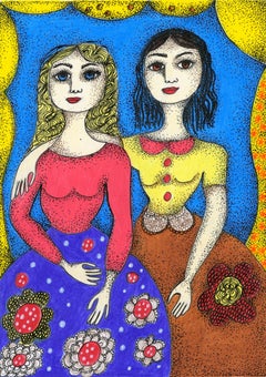 Arte contemporáneo francés de Claudine Loquen - Les Soeurs de Lampérière