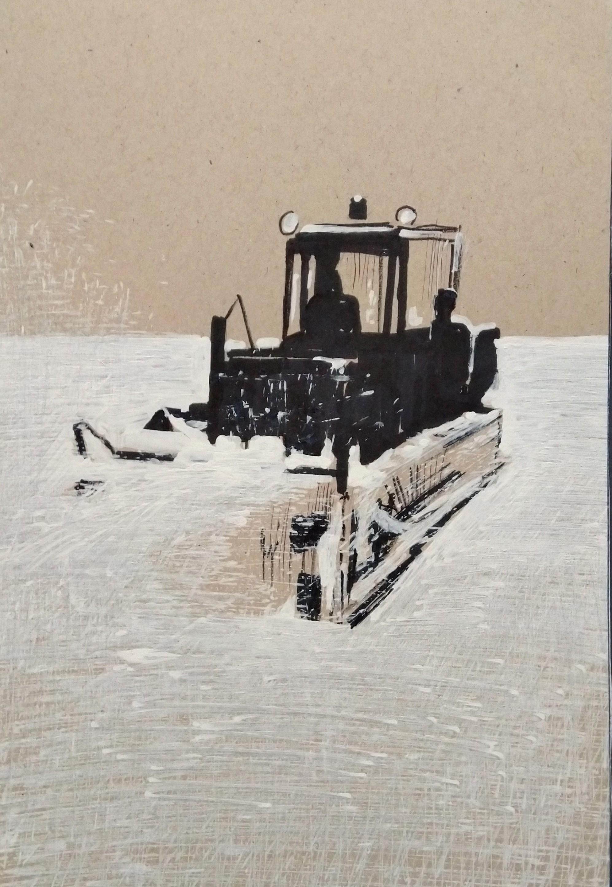 Arte contemporáneo armenio de Kamsar Ohanyan - Para limpiar la nieve II en venta 1