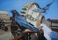 French Contemporary Art by Helen Uter - Seagull & Crows
