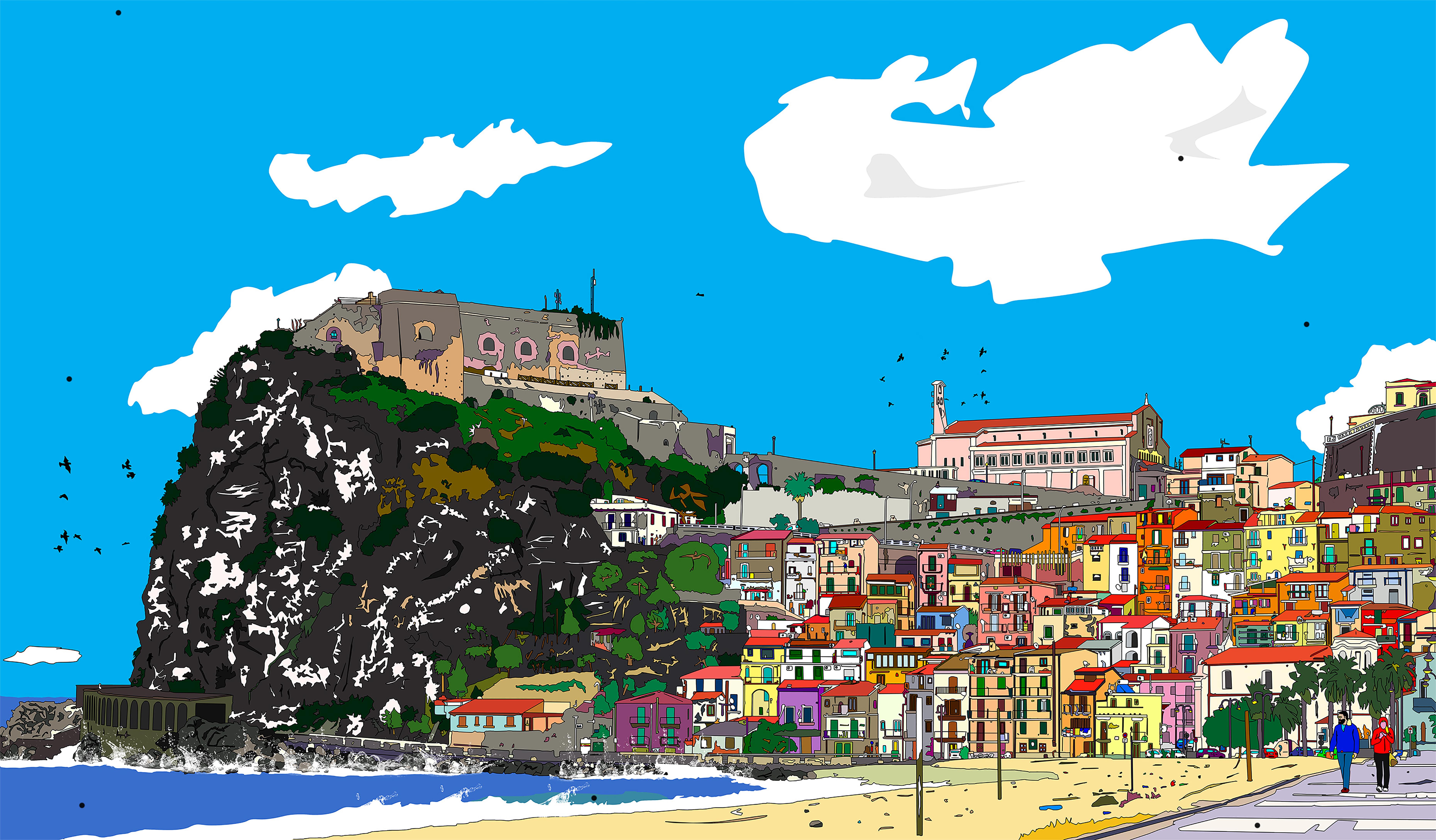 Impresión digital sobre lienzo, ed. 1/1

Marco Santaniello es un artista italiano nacido en 1981 que vive y trabaja en Cosenza, Calabria, Italia. Comenzó su andadura haciendo Retratos Pop y frente a su "muro arco iris" de fondo que todo el mundo