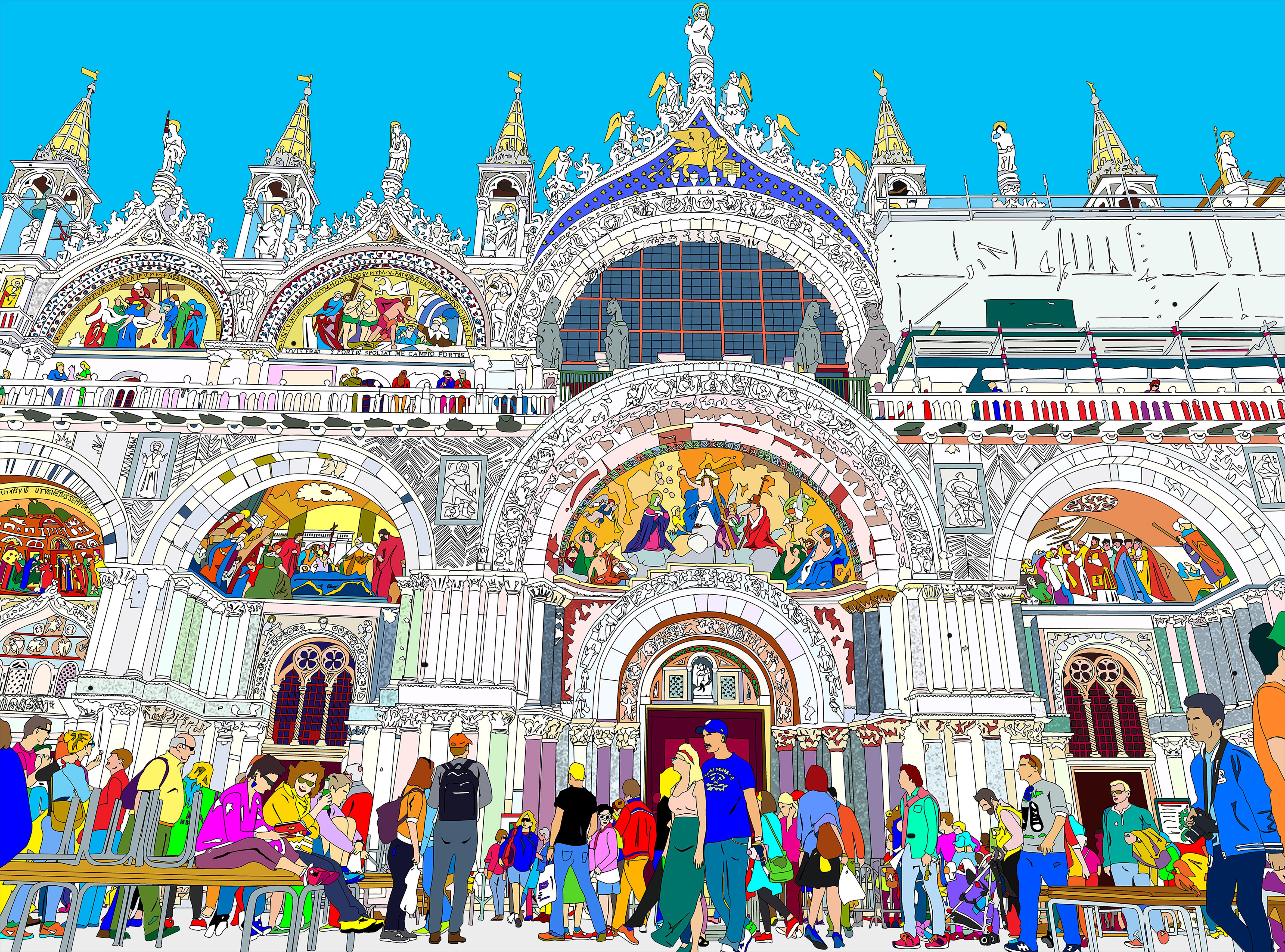 Impresión digital sobre lienzo, ed. 1/1

Marco Santaniello es un artista italiano nacido en 1981 que vive y trabaja en Cosenza, Calabria, Italia. Comenzó su andadura haciendo Retratos Pop y frente a su "muro arco iris" de fondo que todo el mundo