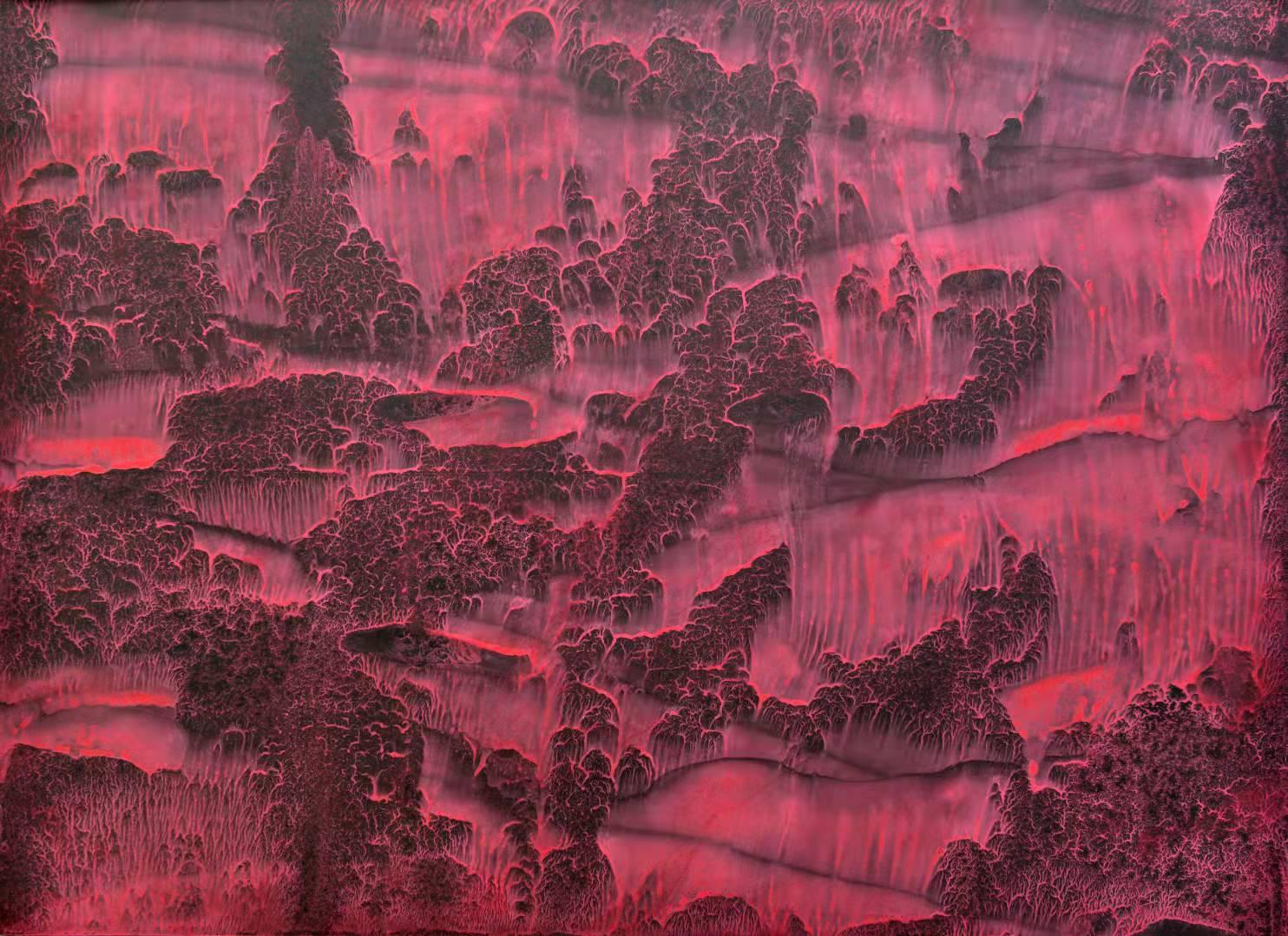 Li Shi-Guang  Abstract Drawing - Chinese Contemporary Art by Li Chi-Guang - Series the Red Mountain No.9