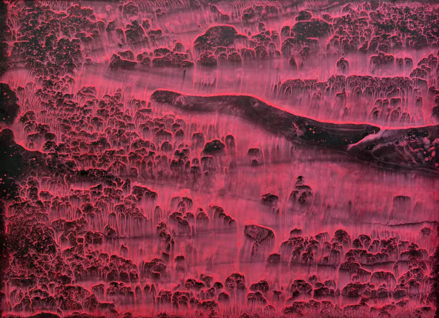 Abstract Drawing Li Shi-Guang  - Art contemporain chinois de Li Chi-Guang - Série la Montagne Rouge n°10