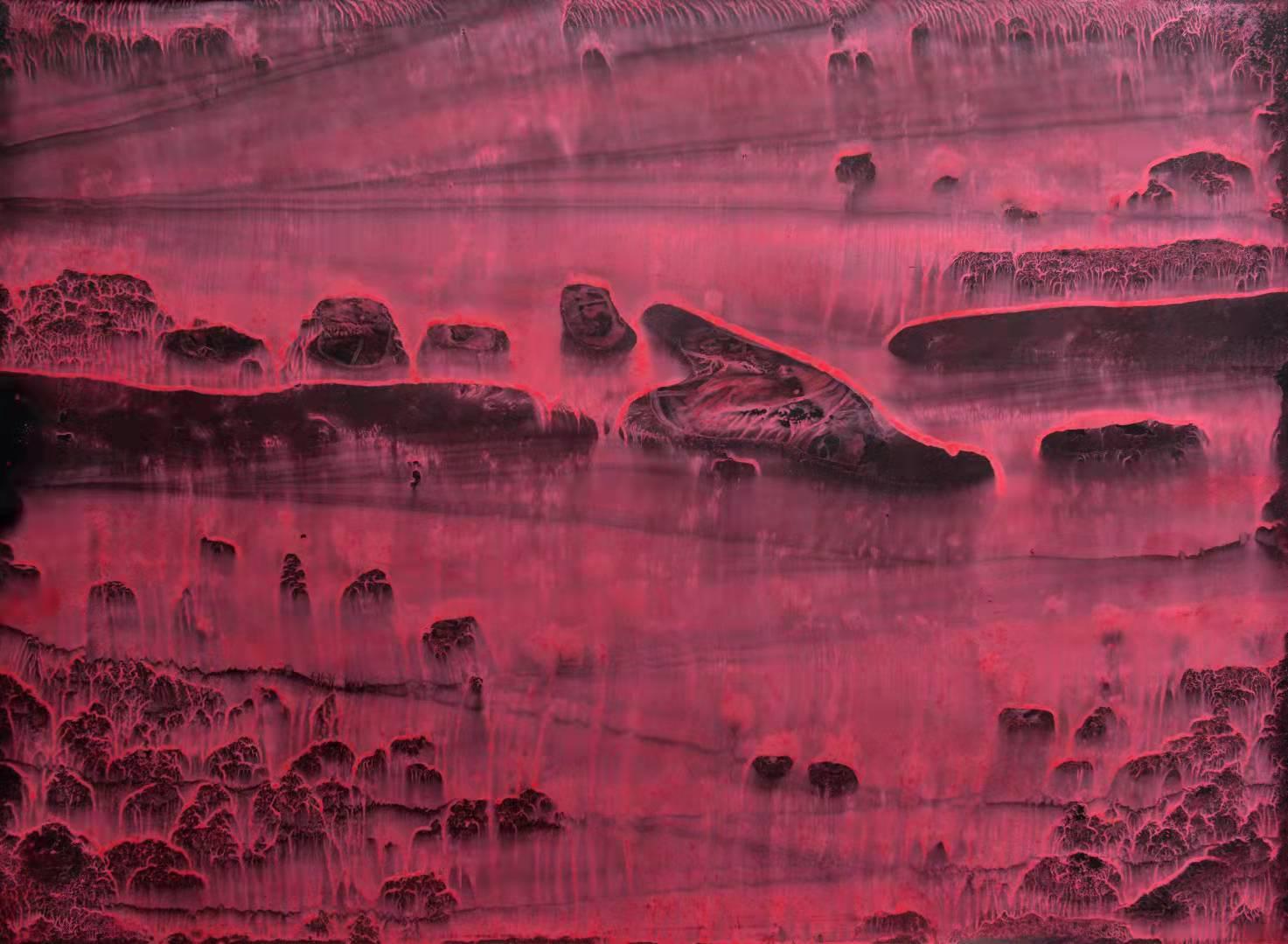 Li Shi-Guang  Abstract Drawing - Chinese Contemporary Art by Li Chi-Guang - Series the Red Mountain No.21