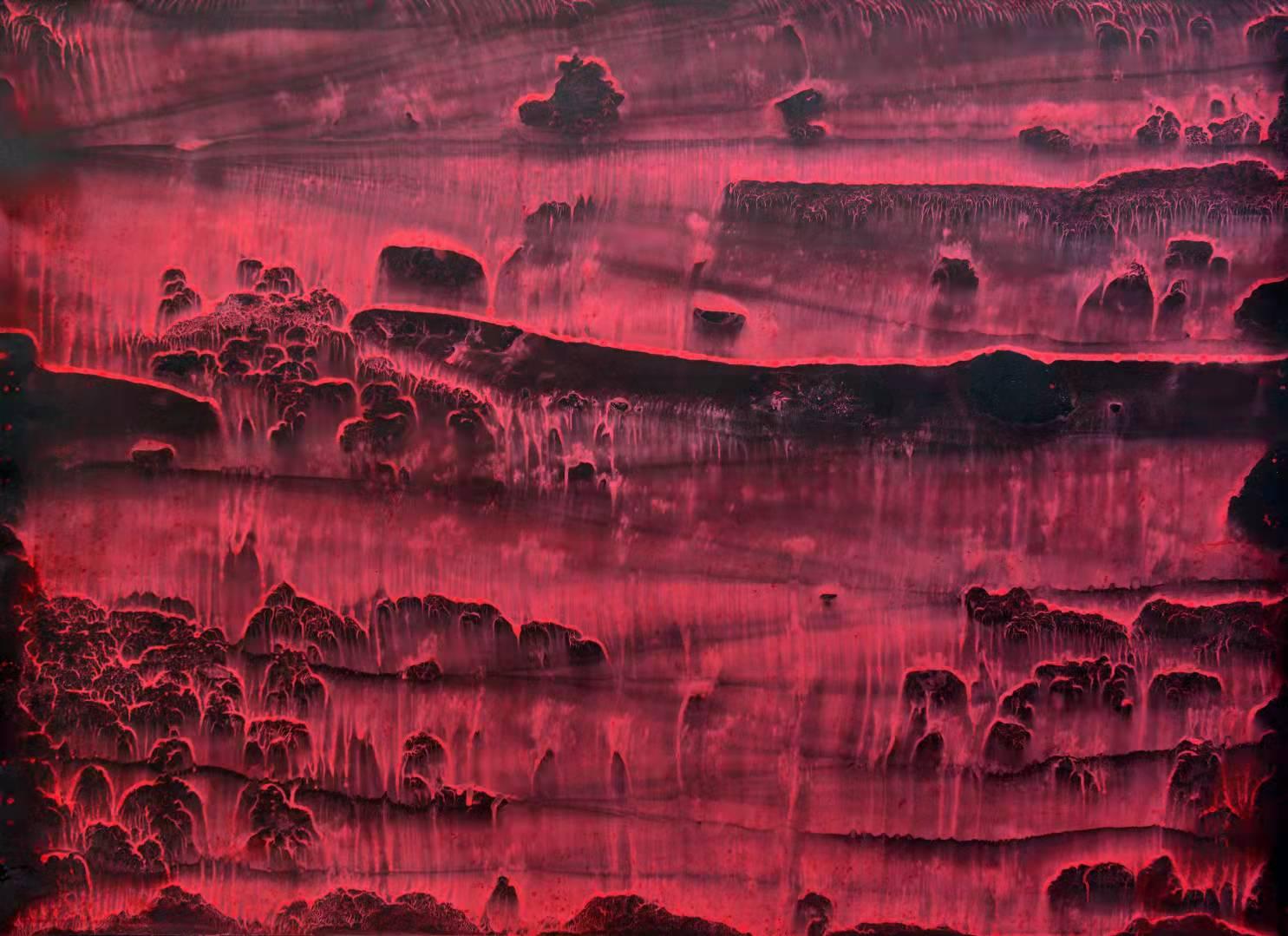 Li Shi-Guang  Abstract Drawing - Chinese Contemporary Art by Li Chi-Guang - Series the Red Mountain No.2