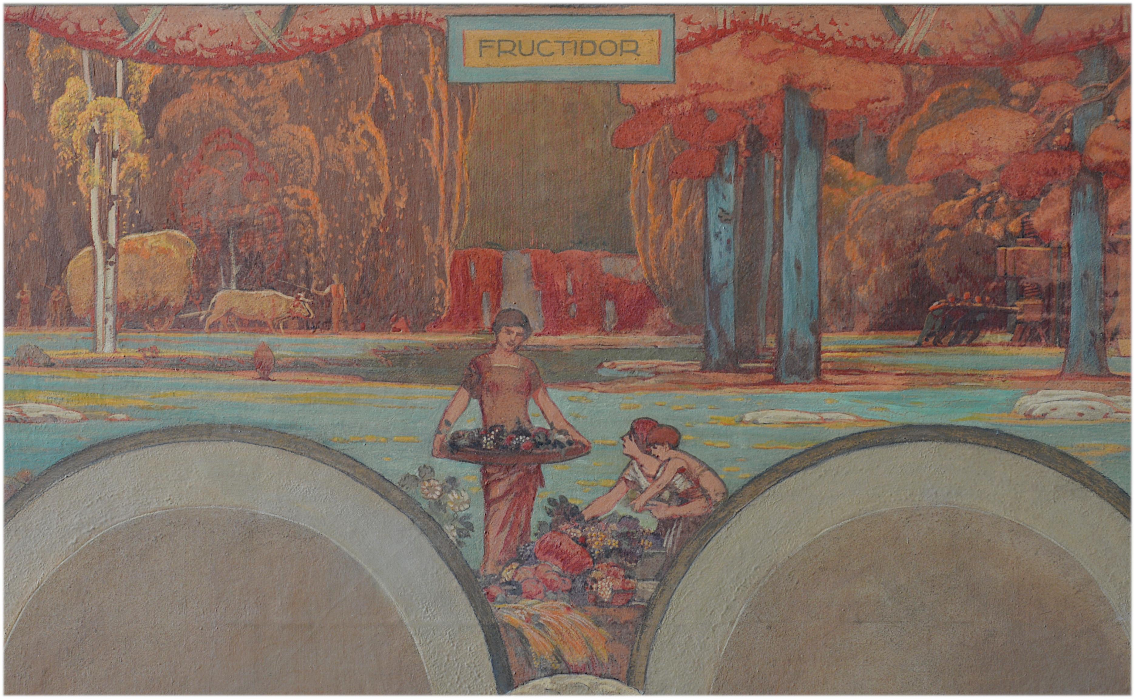 Henri Rapin, Gouache auf Papier, „Fructidor“, 1924-1928 im Angebot 2