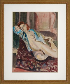 Berthomme Saint-André, La siesta, acuarela, 1925