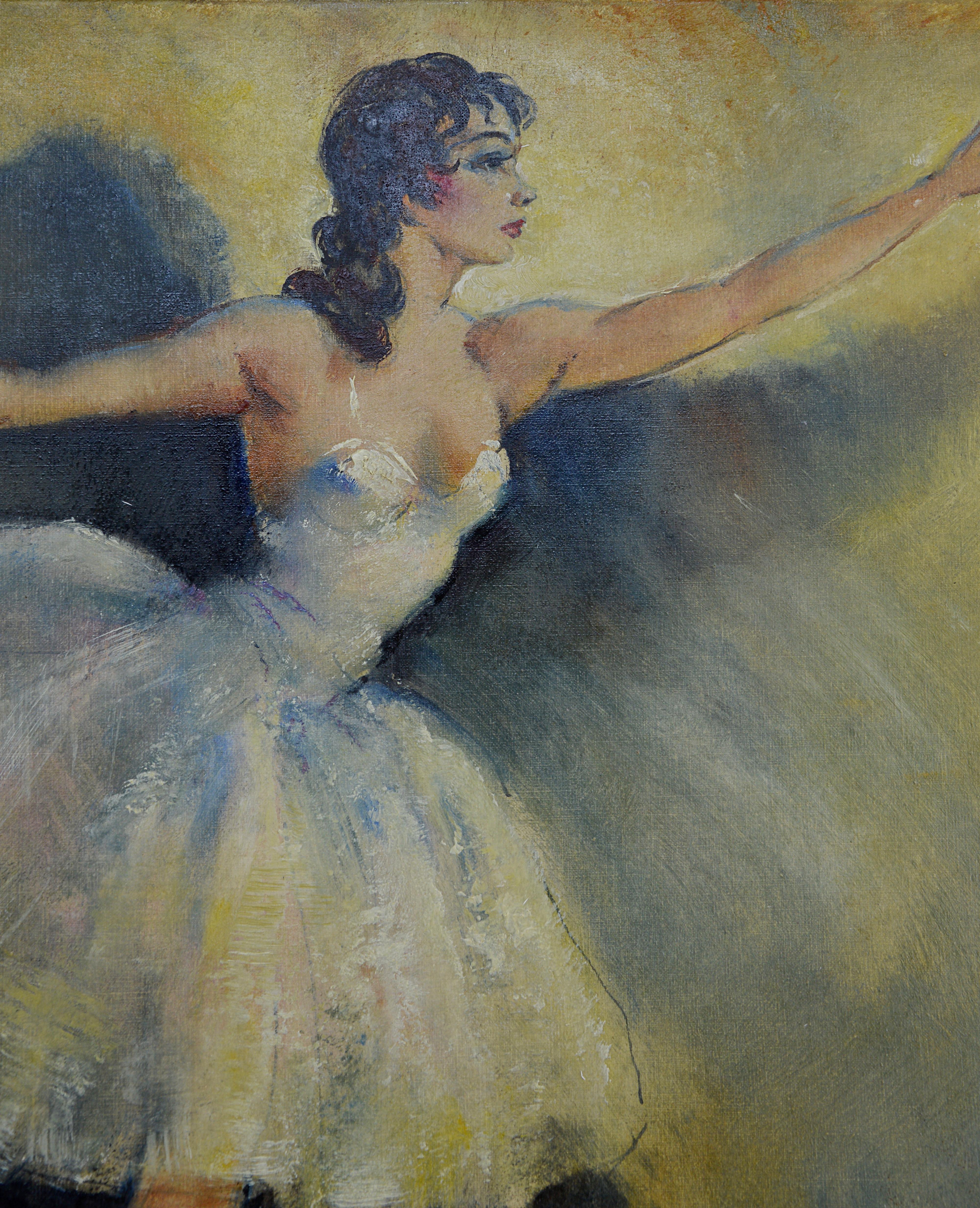 Cesar Vilol, Ballerina, Oil on Canvas, Circa 1925 2