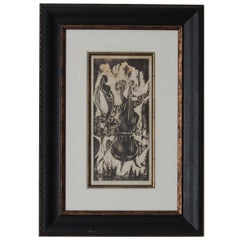Velma Lisberg Woodblock Print "The Musician"