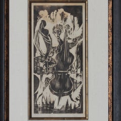 Velma Lisberg Woodblock Print "The Musician"
