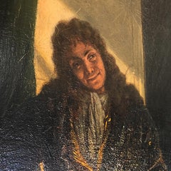 Huile sur toile Julien Boilly, avec CoA 24" x 29" "Le Tableau Parlant"