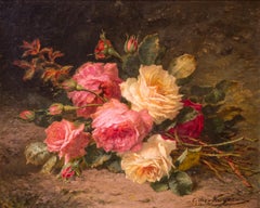 Cut Roses (Cueillette de roses) oil on canvads, 19th century