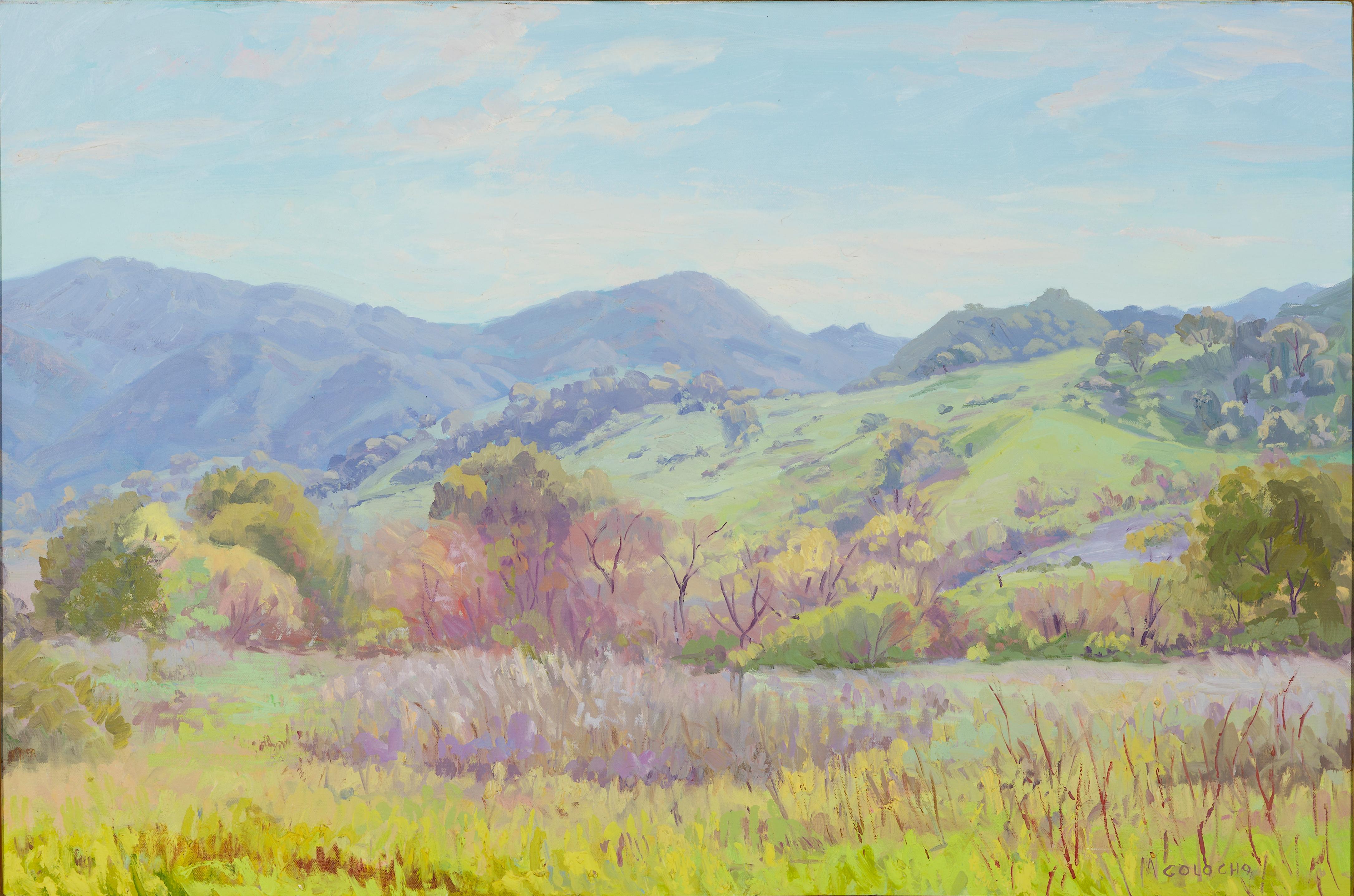 Malibu Mountain, Oil on Canvas , American - Painting by Alfonso Colocho