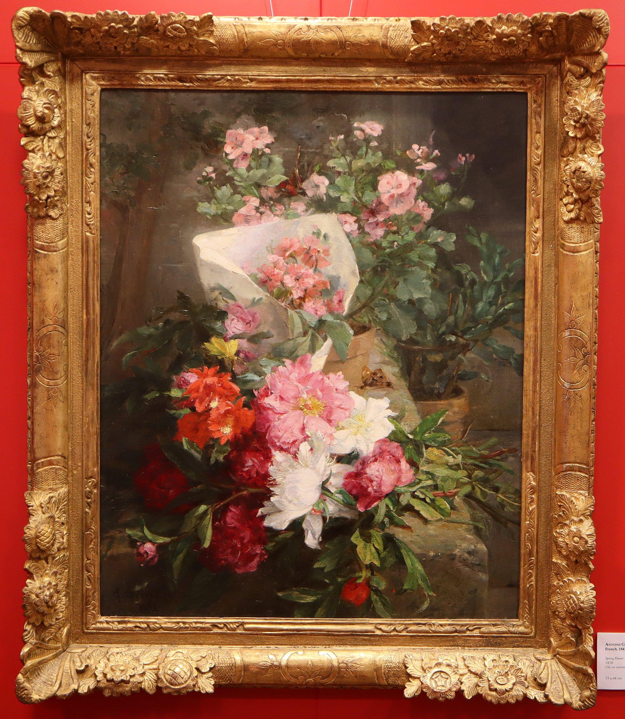 Antoine Grivolas Olio su tela, Fiore di primavera 1902 Francese in vendita 1