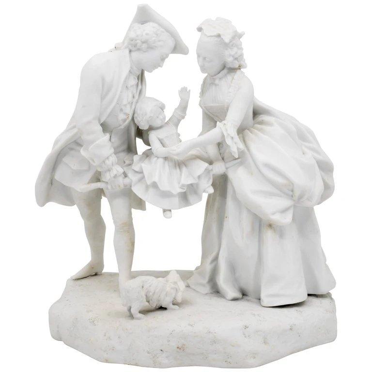 Jean Marie Gilles Figurative Sculpture - French Biscuit Figures, Mid-19th Century