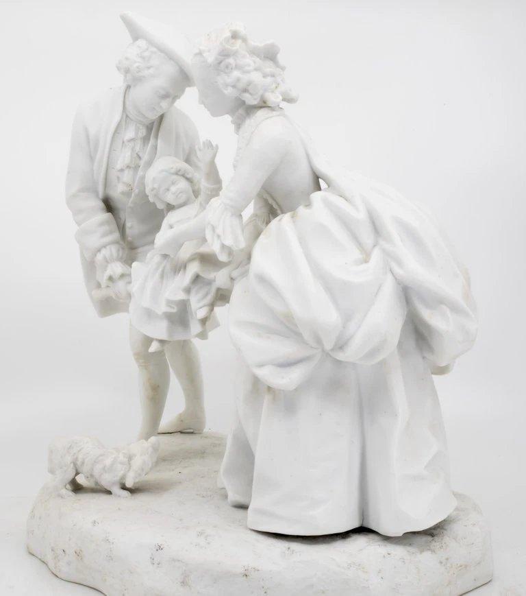 French Biscuit Figures, Mid-19th Century - Sculpture by Jean Marie Gilles